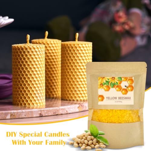 Yellow Beeswax Pellets 2LB, Organic Beeswax, Beeswax for Candle Making, Body, Skin Care DIY, Lip Balm and Soap Making Supplies(32oZ) - Image 5