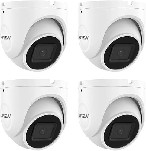 H.VIEW - Cámara de torreta IP PoE de 5 MP para exteriores con audio, micrófono, videovigilancia, visión nocturna súper HD, seguridad para el hogar