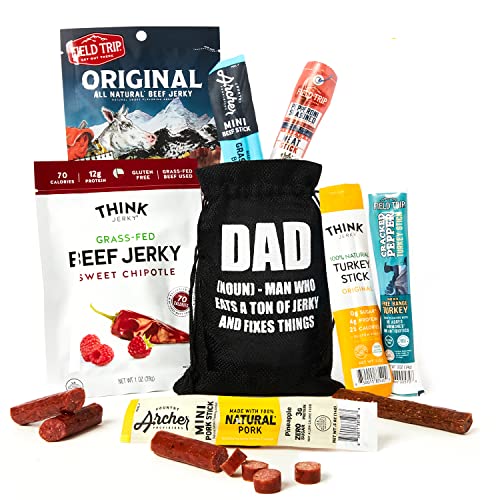 Father's Day Jerky Gift Bag - Exotic Jerky Variety Pack In Fun Dad Bag - Gifts For Men Who Wants Nothing, Assortment Of High Protein Beef Jerky Snack Packs - Best Gift For Dad From Daughter, Son Or Wife #TOP28
