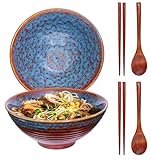 Photo Gallery ceraozmus 2 ciotole ramen in ceramica – 1200 ml – 20 cm – con cucchiaio e bacchette per ramen soup pho udon asian noodles,large noodle bowls (smalto rosso e blu 2 set) Photo Gallery ceraozmus 2 ciotole ramen in ceramica – 1200 ml – 20 cm – con cucchiaio e bacchette per ramen soup pho udon asian noodles,large noodle bowls (smalto rosso e blu 2 set)