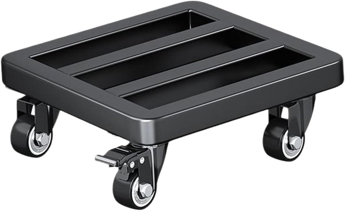 Plant Caddy With Wheels Stand On Flower Pot Mobile Tray Rolling Planter Base For Indoor Outdoor(Black)