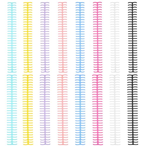 Yuanchu 16 PCS Comb Binding Spines, Plastic Binding Combs 30 Rings Click Binding Spines Colorful Spiral Binding Coils for Teacher Business Document File Notebook Easy Open Close Adding Pages