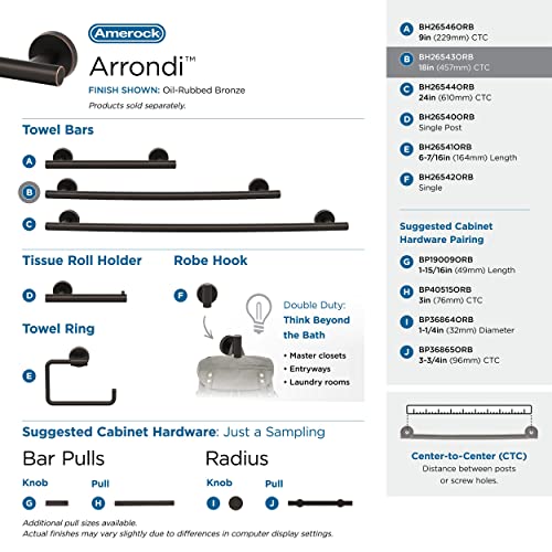 Image of Amerock Arrondi 18 inch Oil-Rubbed Bronze Towel Bar