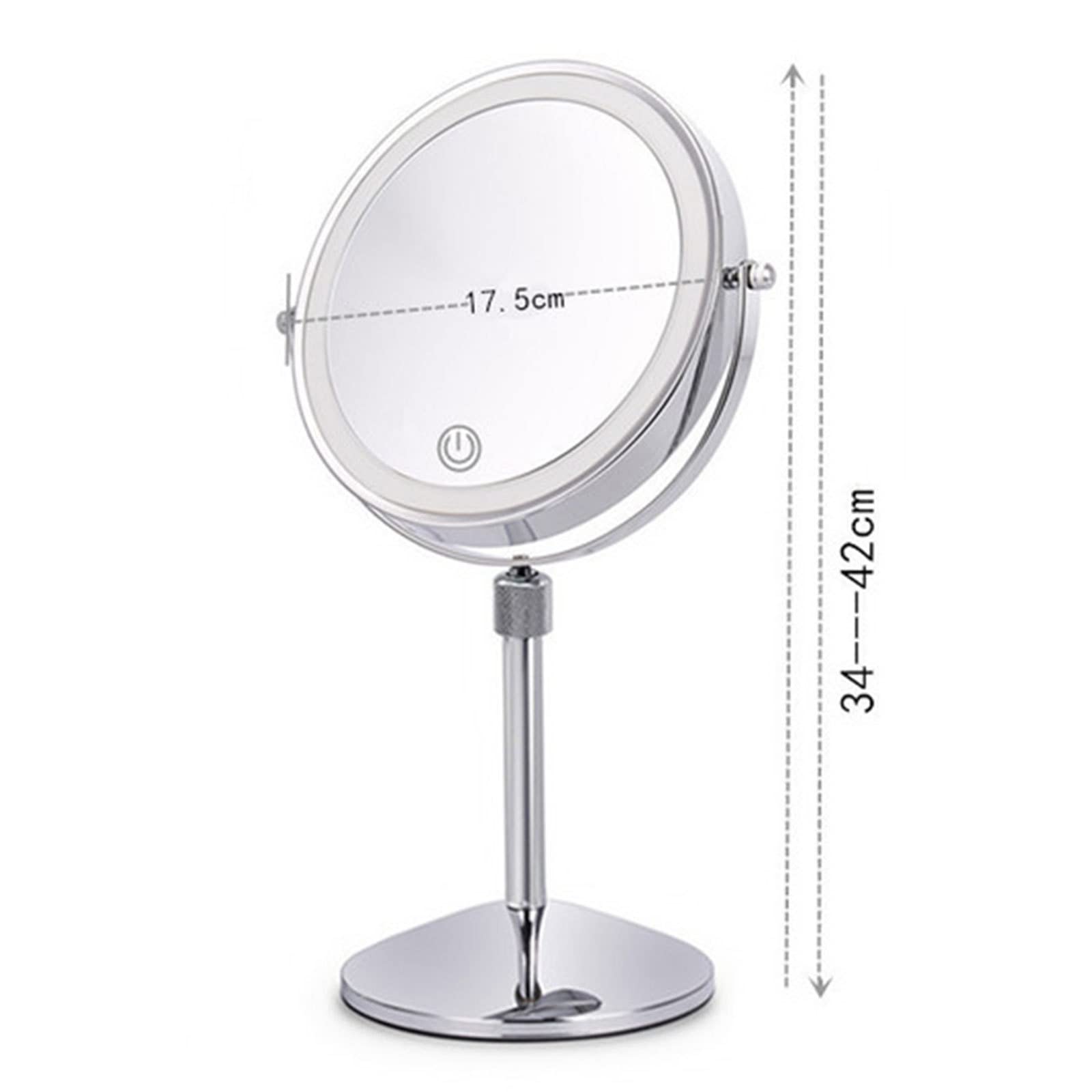 Espejo de Maquillaje Iluminado Recargable de 7 '' con elevación y Aumento, Espejo cosmético de encimera Redondo Ajustable para tocador, tocador, baño, Ampliación a Doble Cara,1X/3X