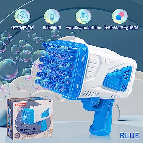 Bazooka Bubble Gun With Light For Summer|Rocket Boom Bubble Blower|Big Rocket Launcher Bubble Machine Gun,Toddler Outdoor Toys For Kids Ages 4-8,Gifts For 3 5 6 7 Year Old Boys And Girls,Adults (Blue) #TOP7
