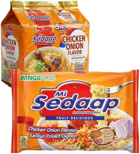 Image of Chicken Onion Flavor Instant Noodles (Pack of 5) - Mi Sedaap Chicken Onion Soup, Halal Certified
