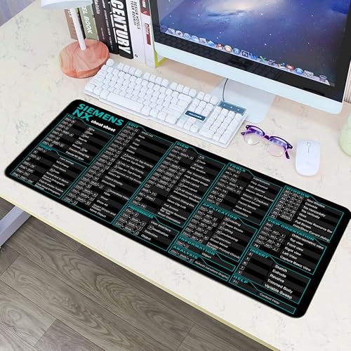 Image of Siemens NX 11 Shortcuts Mouse Pad, Perfect for Engineers, CAD & Product Designers, Extended Keyboard & Mousemat for 3D Modeling & PC, Essential Computer Accessories for Study, Work KMH