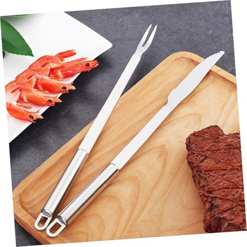 Set de 2 utensilios para barbacoa de acero inoxidable miniatura 4
