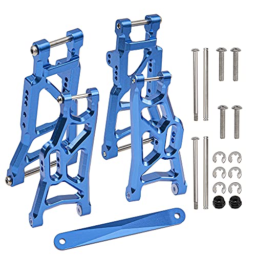 ShareGoo Aluminum Alloy Front & Rear Suspension A-Arms Set & Tie Bar Replacement of 2555 3631 2532 Compatible with Traxxas 1/10 2WD Slash RC Short Course Racing Truck (Blue)