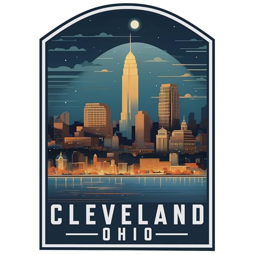 Imán decorativo plano souvenir Cleveland Ohio 2 pulgadas miniatura 1