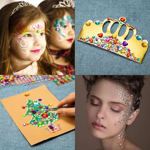 2774PCS Gem Stickers, Self Adhesive Gems for Crafts, Acrylic Bling Heart Sticker, Jewel Stickers Crafts self Adhesive, Assorted Shapes Jewels Rhinestones Sticker, Craft Supplies for Kids