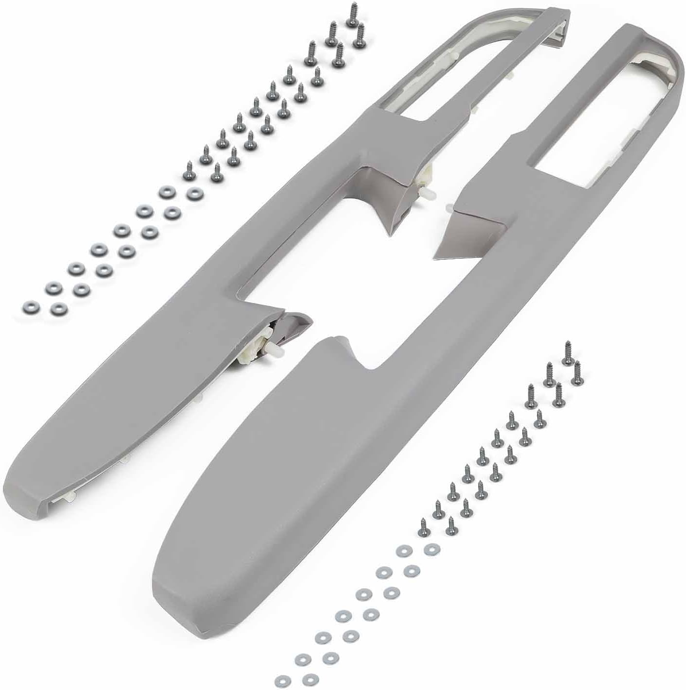 926-740 Front Driver & Passenger Side Armrest Repair Fit for Chevrolet Chevy Silverado Suburban Tahoe Avalanche For GMC Sierra Yukon 2010-2014 Door Panel with Release Handle Above Armrest - Gray