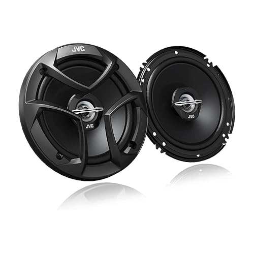 JVC CS-J620 300W 6.5" CS Series Altavoces Coaxiales de 2 Vías para Auto, Juego de 2, Altavoz de Cono de Mica de 6.5" y Tweeter de 1" PEI, Envoltura Hibridada, Fácil Instalación