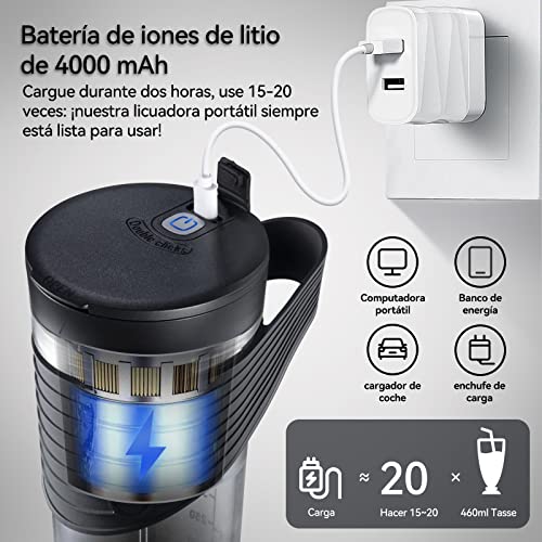 Smoothie Maker to Go SESOCSEO mit 460ml Flasche und 4000mAh Akku
