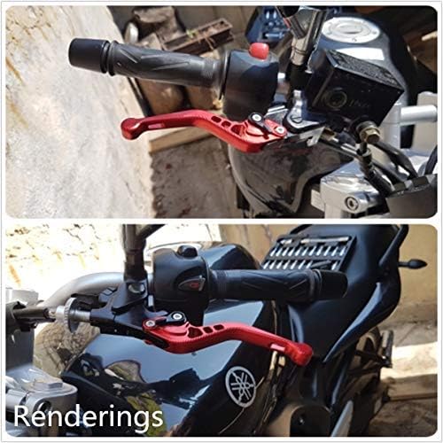Miniatura 6 de Rzmmotor Palancas de embrague de freno corto de aluminio con textura 3D para motocicleta compatibles con YZF R3 R25 2013-2021, MT-03 MT-25 2015-2021