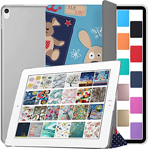 Image of DuraSafe Cases for iPad 10.5 Inch 2017 Air 3 2019 [ PRO 10.5 Air 3rd Gen ] A1701 A2152 A2123 MUUL2HN /A MUUK2HN /A MUUJ2HN /A MQDX2HN /A PrintediPad Cover Translucent Frosted Hard Back - Puppy Friend