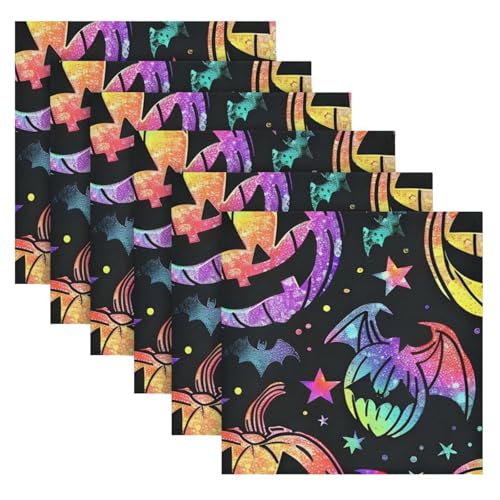 Servilletas de Tela Halloween Neón Multicolor Pack 6 miniatura 2