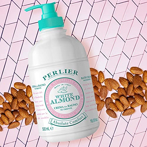 Perlier White Almond Shower & Bath Cream - Nourishing & Soothing Luxury Bath Cream Made With Almond Oil For Deep Moisturization And Hydration (16.9 Fluid Oz.) #TOP5