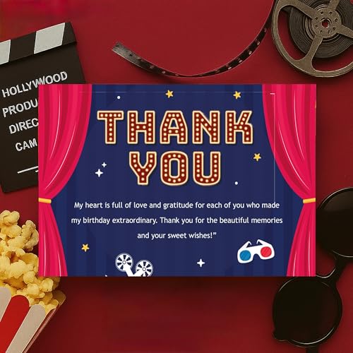 Image of Just Party Bollywood Theme Thank You Cards for Return Gifts for Birthday Party (Pack of 10) | Colourful Bollywood Party Thank You Tags for Return Gift for Kids, Boys & Girls