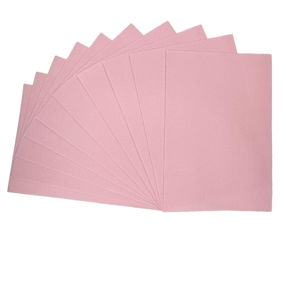 Oh Sew Crafty Limited Pastel Pink Felt Sheets 100% Polyester A4 23Cm X 29.7Cm Craft 200Gsm (Sold As Pack Of 2) (Pastel Pink)