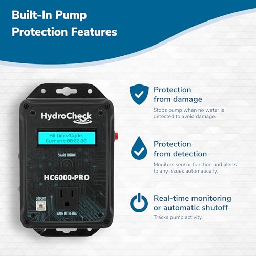 Image of HC6000-PRO Smart Sump Pump Float Switch & Performance Monitor w /Data Tracking, LCD Screen Display Real-Time Information, Built-in Alarms, & Dual-Sensors for Optimal Efficiency, Made in USA