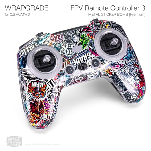 Image of WRAPGRADE Skin Compatible with DJI FPV RC /FPV Remote Controller 3 (Metail Sticker Bomb)