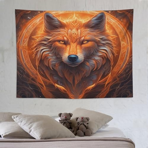 Décoration murale loup PAZZK pour habiller un grand mur vide de salon