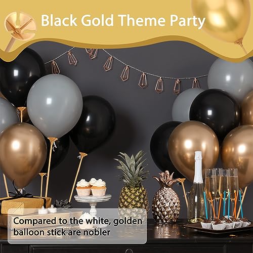Image of PP OPOUNT 35 PCS Gold Balloon Sticks, Plastic, 12.6 inches, Party Decoration, Centerpieces, Unisex | Plastic Balloon Sticks for Birthday, Party, Anniversary, Wedding Decoration, Balloon Sticks for Centerpieces