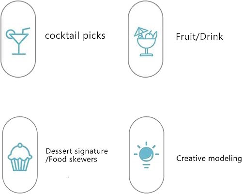 Miniatura 6 de We Moment 100 palillos de cóctel hechos a mano de bambú natural de madera, 4.7 pulgadas de largo, palillos decorativos de frutas para aperitivos,