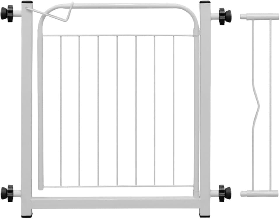 Portão Pet Cães Bebês Largo 69 a 84cm Extensor 10cm Branco