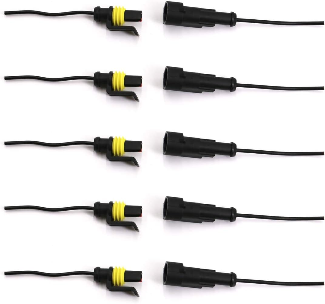 UTSAUTO 1 Pin Way Waterproof Electrical Connector Wire Harness AWG Marine for Car, Truck, Boat, and Other Wire Connections.(5 Pack)