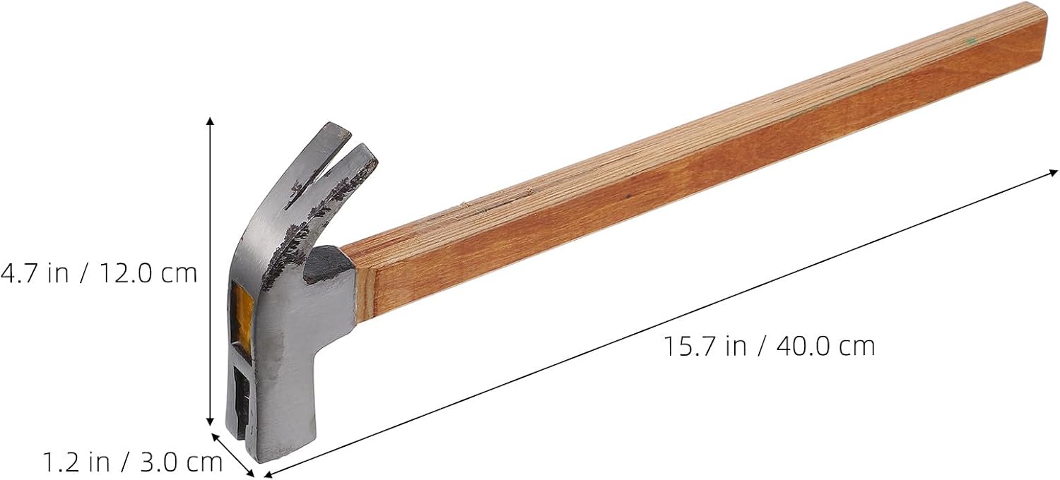 SHINEOFI Multifunctional Claw Hammer with Compressed Wood Handle Anti-skid Grip Nail Puller Wear-resistant Design for DIY Repair and Household Use