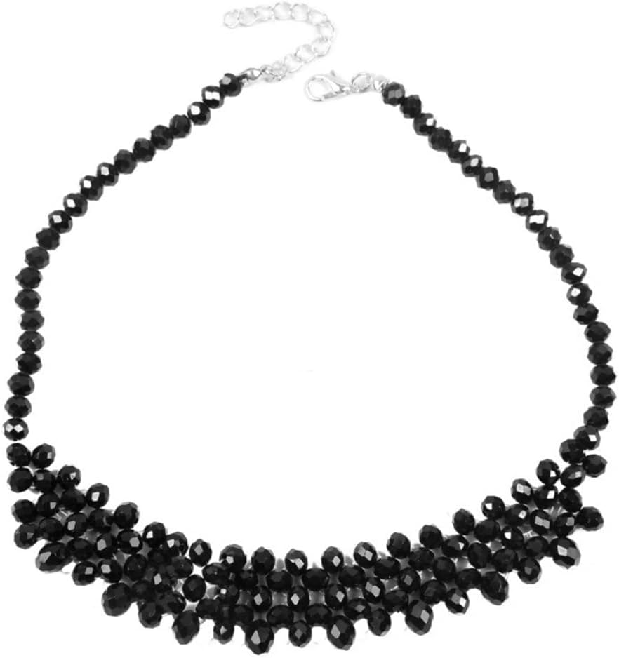 Missgrace Gothic Punk Halloween Vintage Black Shiny Crystal Choker Necklace for Women Chunky Short Necklace Black Chain Choker Necklace for Women