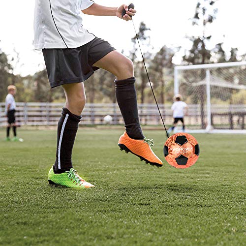WISHOME Kids Soccer Solo Trainer Kickball with Adjustable Rope Size 4 Football Practicing