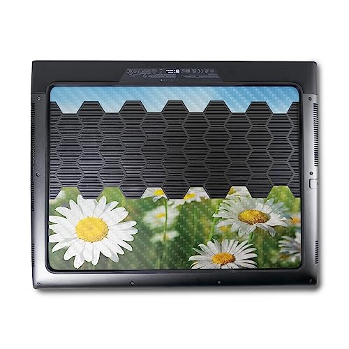 Image of MightySkins Carbon Fiber Skin Compatible with Alienware M18 R1 (2023) Full Wrap Kit - Field of Daisies | Protective, Durable Textured Carbon Fiber Finish | Easy to Apply | Made in The USA