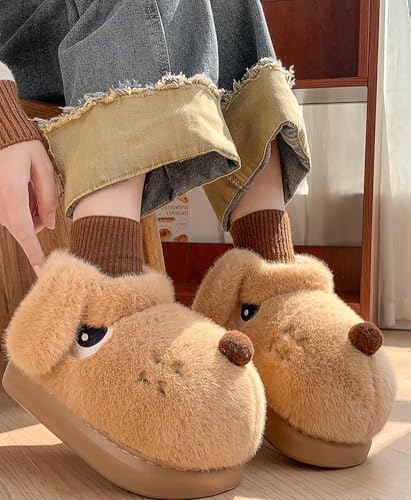 Fuzzy Dog Slippers House Slippers for Women Fluffy Furry Cute Animal Women's Warm Winter Slipper Indoor 20253