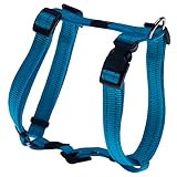 Reflective Adjustable Dog H Harness for Large Dogs; matching collar and leash available, Turquoise