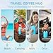 30oz Tumbler with Handle and Flip Straw Lid Double Wall Insulated Travel Coffee Mug Stainless Steel Vacuum Insulated Coffee Tumbler Cup for Hot and Cold Beverages,Leak-proof&BPA-free（30oz,Baby blue）