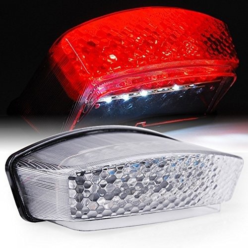 Httmt Mt194- Motorcycle Clear Led Tail Light Brake Light With Integrated Turn Signals Indicators Compatible With 1994-2008 Ducati Monster 400/600 / 620/695 / 750/800 / 900/1000 #TOP1