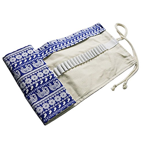 Fablcrew - Astuccio porta-matite arrotolabile in tela, per artisti, scuola e ufficio 62 * 21 cm 48 Holes