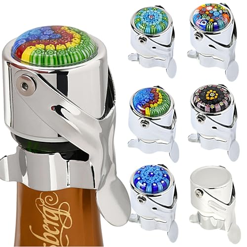 Wine Stopper & Champagne Stopper All In One - Patented Seal, Preserves Bubbles & Taste for Prosecco, Cava, and Wine – 1 Pro Grade Evan James Bottle Stopper With Hanging Gift Box