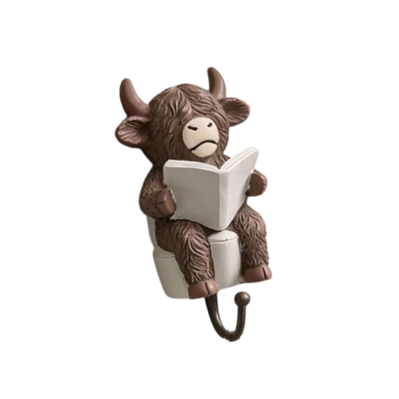Linvimia Farmhouses Styles Bathroom Hook Fascinating Highlands Cow Shape Resin Wall Mount Bath Accessories for Easy Organization Highlands Cow Gifts