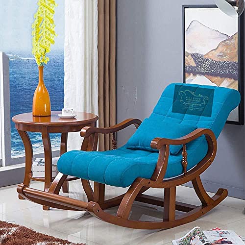 Image of CLASSIC WOOD & CRAFT Wooden Rocking Chair with Sheesham Wood, Rolling and Easy Seating (Model-B-10)
