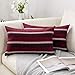 MIULEE Copricuscini 2 Pezzi a Righe Federe per Cuscini Riutilizzato Soggiorno Interno Divano Giardino Lino Classico Resistente Salotto 30X50 CM Rosso