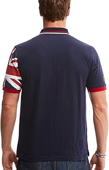 Help for Heroes Men's Union Jack Sleeve Polo Shirt in Navy (Navy