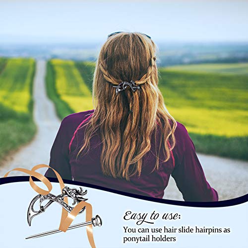 4 Pieces Viking Celtic Hair Clips Hairpins Celtics Knots Hairpins Retro Silver Hair Sticks Hair Pin Hair Accessories For Long Hair Women Girls #TOP6