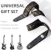 WELAIYOOUQ Guitar Strap, Stylish Adjustable Guitar Straps for Acoustic/Bass/Electric Guitar, Double Vegetable Tanned Cowhide on End, with Free Strap Button, 1 Pair Strap Locks and 4 Guitar Picks