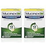 Cough Suppressant and Expectorant, Mucinex DM 12 Hour Tablets, 68ct, 600 mg Guaifenesin, Relieves...