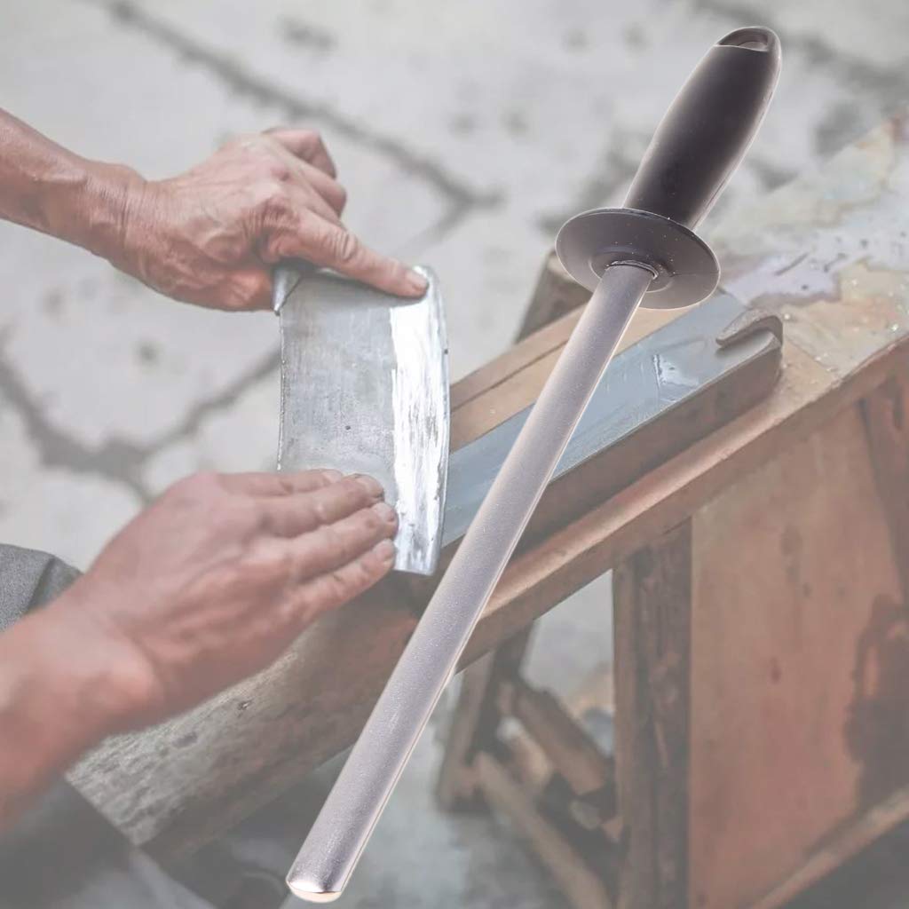 Diamond Sharpener Oval 10 Inch Professional Sharpener Sharpening Rod with ABS Handle Abrasive Pads