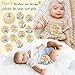 Huray Rayho Little Dragon Baby Monthly Milestone Cards Neutral Wooden Tags Newborn Photography Props Set of 13 Wood Discs from One Month to One Year Baby Growth Record